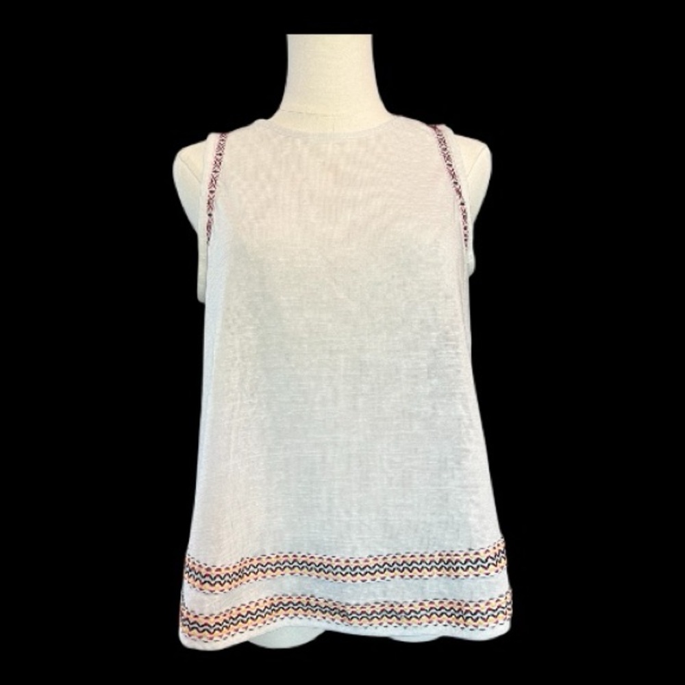 🤍✨ EUC ASOS Cream Color Aztec Embroidered Top | Sz 2 (Fits M)
